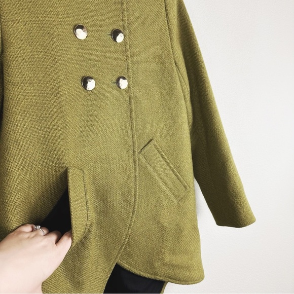 Vintage Steven Alan Woolrich 100% Wool Double Breasted Jacket Chartreuse - Picture 4 of 10